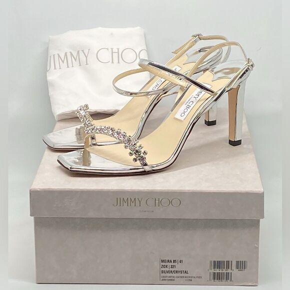 Jimmy Choo Meira Embellished Patent Leather Sandals size 41 - Picture 12 of 14